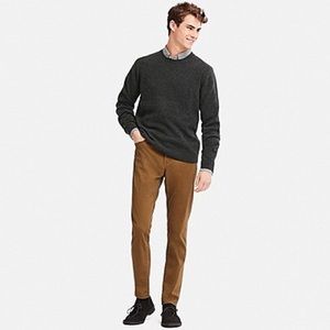 Men’s lambs wool crewneck long sleeve sweater